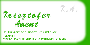 krisztofer ament business card